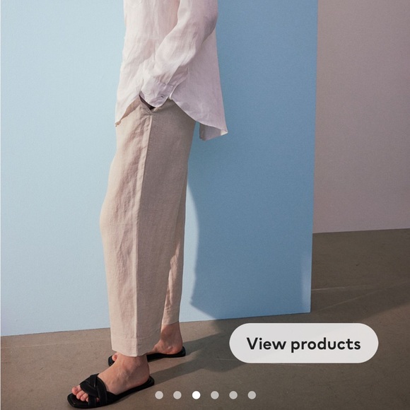 H&M Ankle-Length Linen Pants, Size XS - Picture 6 of 6